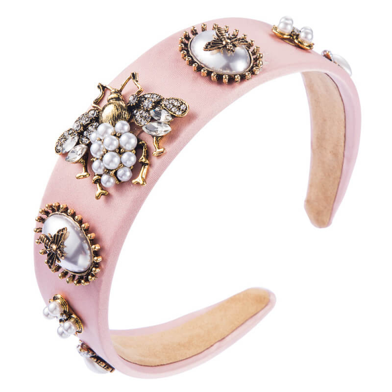 Bee Rhinestones Pearl Headband