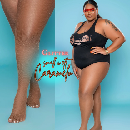 Plus Size Small Weft Fishnets (Caramelo, Salmon, Gentle Brown)
