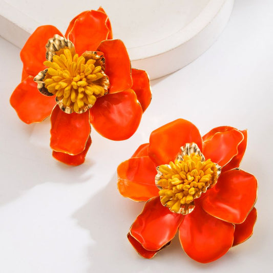 Tangerine Bloom Earrings