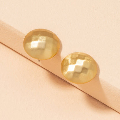 Gold Faceted Dome Stud Earrings