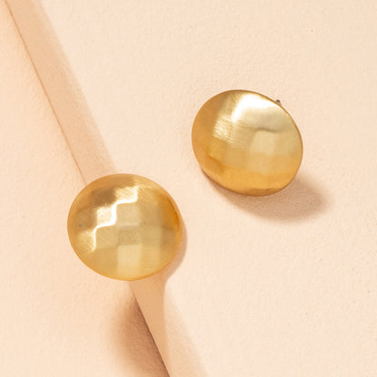 Gold Faceted Dome Stud Earrings
