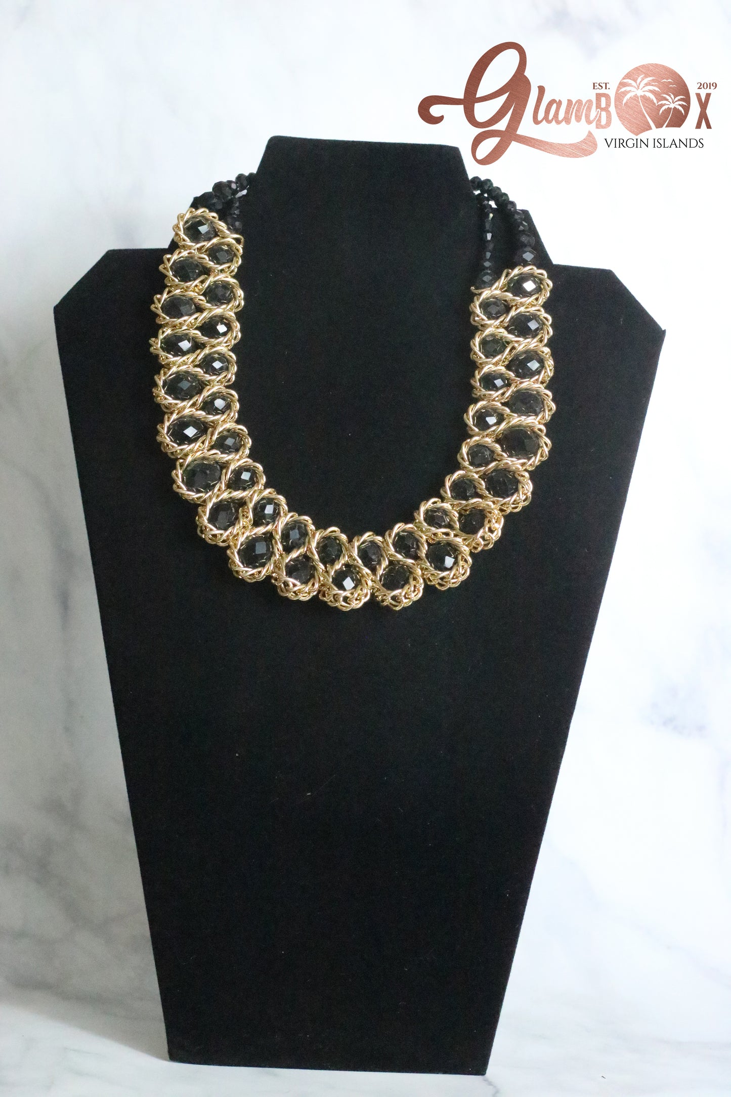 Black and Gold Statement Necklace