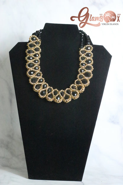 Black and Gold Statement Necklace