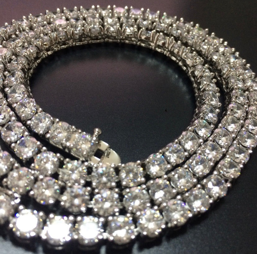 Diamond Silver Tennis Necklace