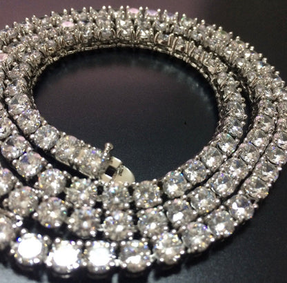 Diamond Silver Tennis Necklace