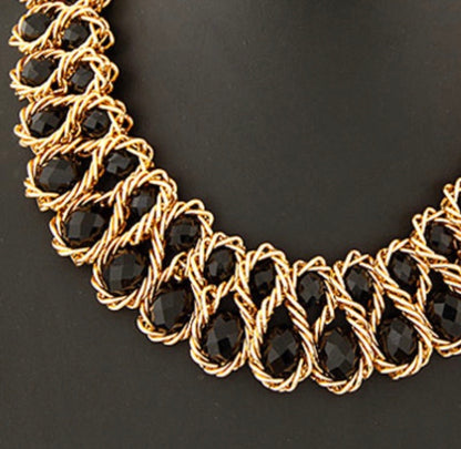 Black and Gold Statement Necklace