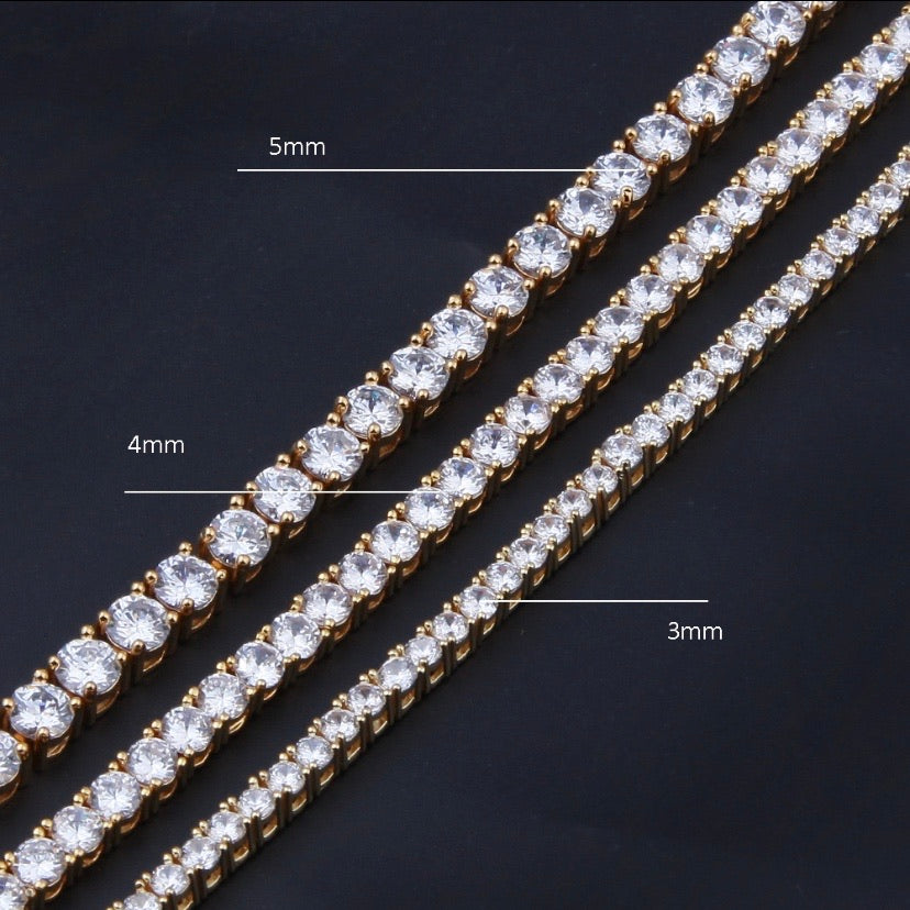 Diamond Silver Tennis Necklace