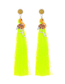 Flamingo Tassel Earrings